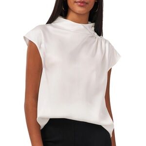 Vince Camuto button detail satin top